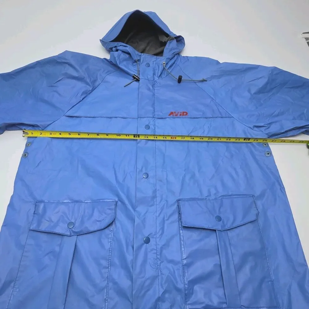 Avid Foul Weather Gear Jacket Blue Men Sz XXL 2XL Rain Coat Fishing Boat